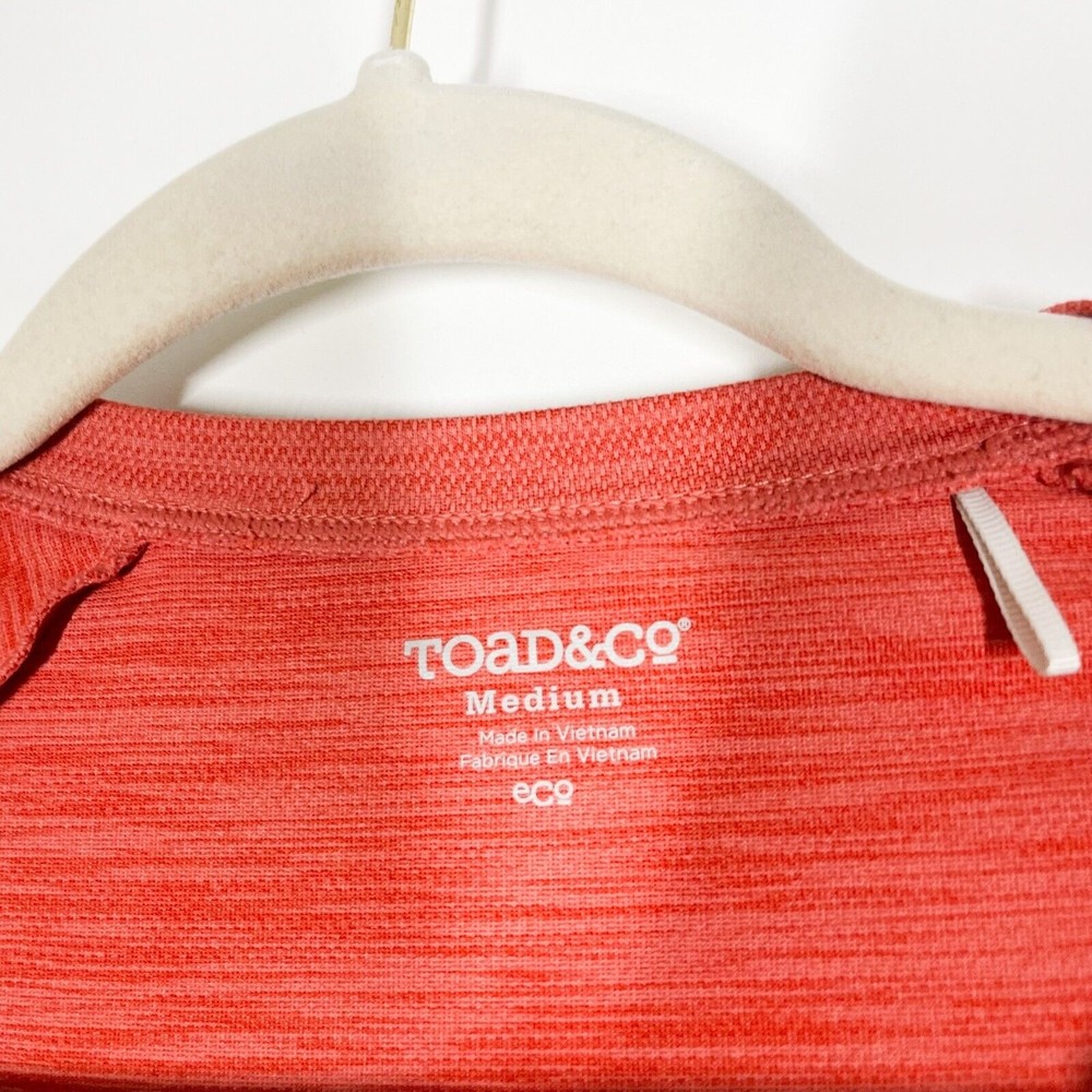 Toad & Co Tech Tomboy Cap Sleeve Dress Women’s Orange Side Pockets V-Neck Medium - Picture 3 of 7